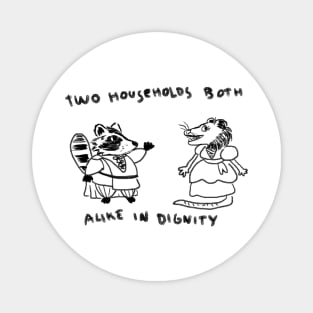 two households both alike in dignity(opossum and racoon) Magnet